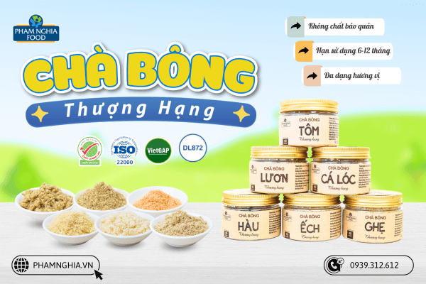 Siêu phẩm Chà Bông Thượng Hạng PHAM NGHIA FOOD được trình làng với 6 loại chà bông