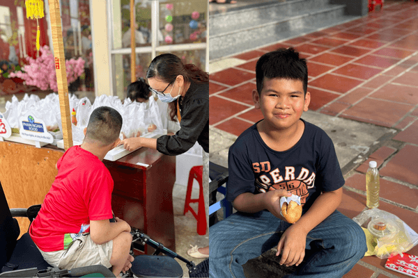 Những bạn nhỏ đáng yêu với nụ cười trên môi khi nhận được bánh mì, cùng lời cảm ơn mà PHAM NGHIA FOOD sẽ nhớ mãi