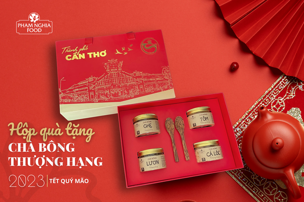 Hộp quà Tết 2023 sang trọng - dinh dưỡng - Hộp quà tặng Chà Bông Thượng Hạng của PHAM NGHIA FOOD