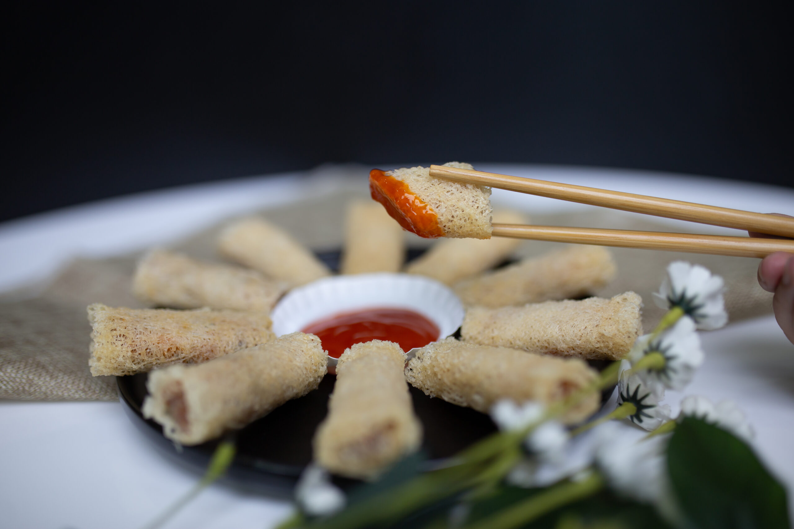 Fish And Shrimp Net Spring Roll