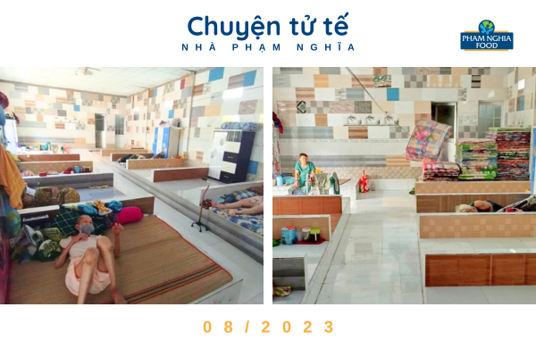 Bên trong Mái ấm phường Đông Thuận, TX Bình Minh, Vĩnh Long - nơi sinh hoạt chung của hơn 20 cụ già và người có hoàn cảnh khó khăn