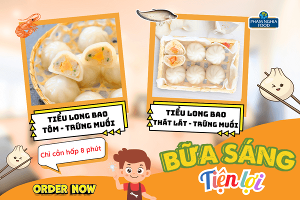 Chỉ với 8 phút, Tiểu long bao PHAM NGHIA FOOD sẽ khiến bé yêu thích thú với bữa sáng tiện lợi, siêu dinh dưỡng