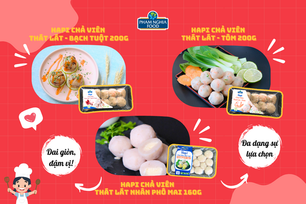 Bộ 3 Cá viên chiên xịn xò - Hapi Chả viên Thát Lát “bất khả chiến bại” nắm trọn trái tim thực khánh vì chiên hay thả lẩu đều ngon ngất ngây!