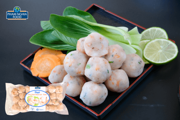 Chả Viên Thát Lát Tôm với 55% thịt tôm nguyên chất