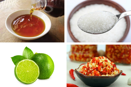 Nguyên liệu cần thiết để làm nước chấm hải sản chua ngọt kiểu truyền thống
