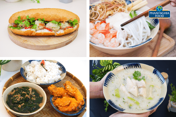 Danh mục đa dạng từ bún, cơm, phở, cháo, hủ tiếu, bánh mì Việt,... Phạm Nghĩa tự tin đáp ứng mọi nhu cầu thị trường đặc sản Việt Nam xuất khẩu