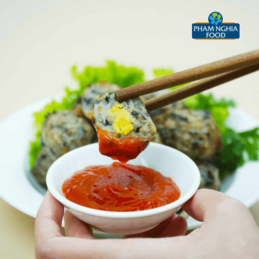 Hapi Chả Viên Thát Lát – Ốc nhân Trứng Muối