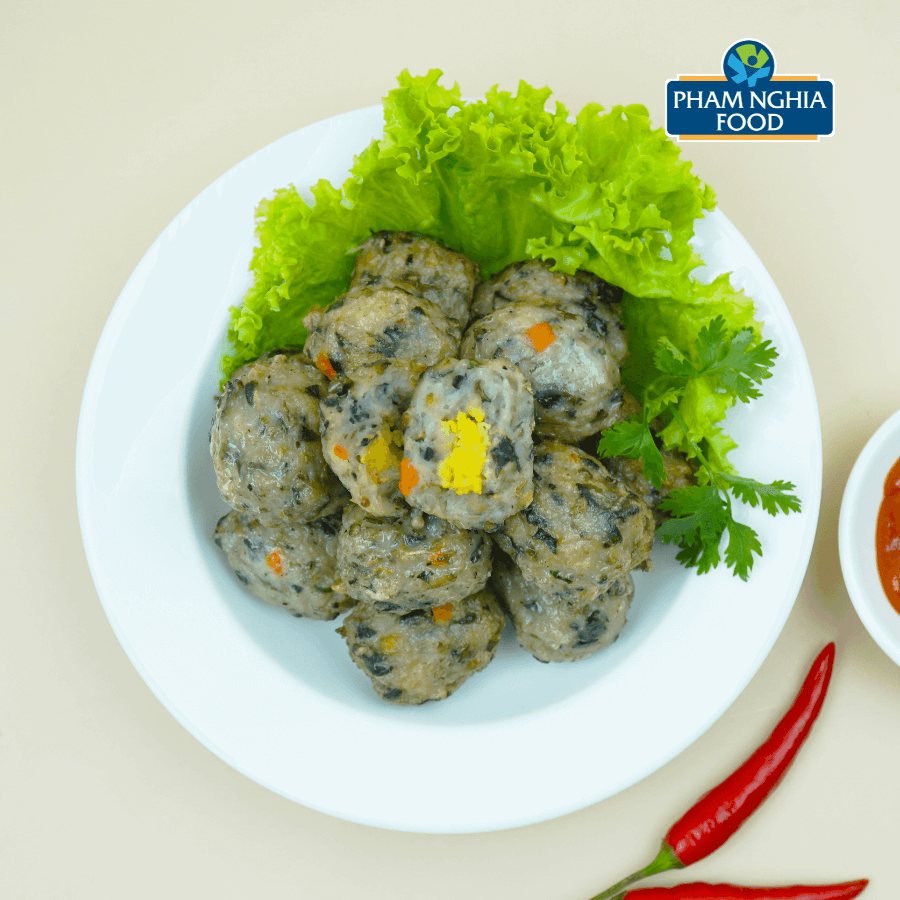 Hapi Chả Viên Thát Lát – Ốc nhân Trứng Muối