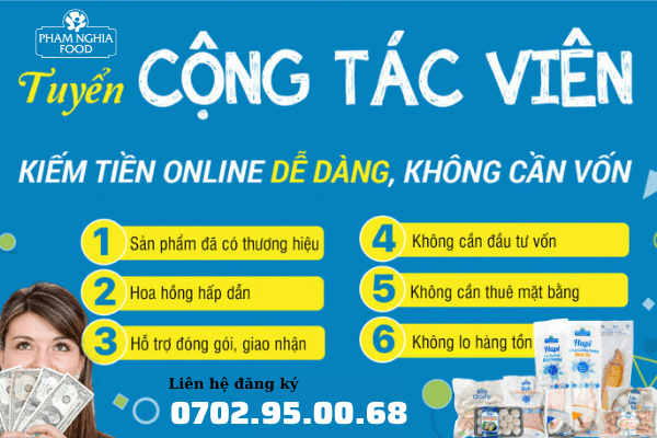Có quá nhiều quyền lợi khi bạn trở thành cộng tác viên bán hàng online của PHAM NGHIA FOOD