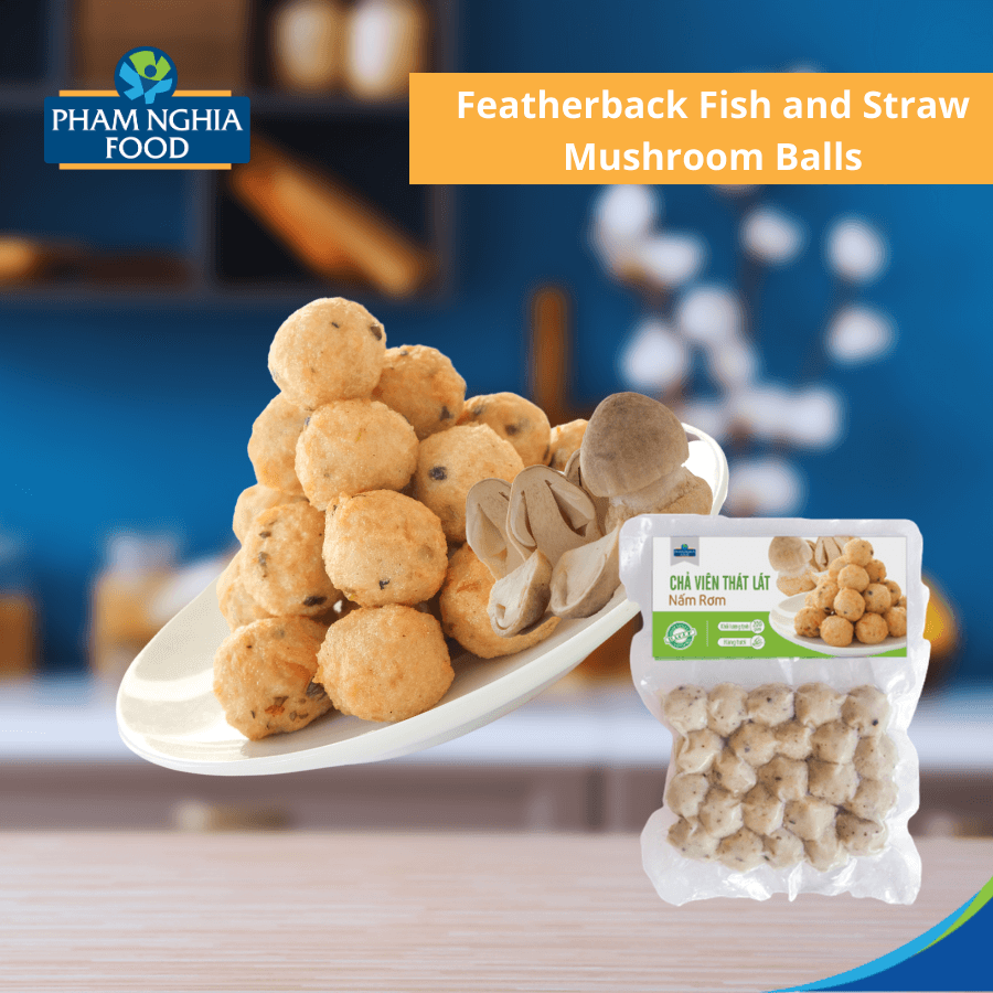 Featherback Fish Balls - Mixing Straw Mushroom