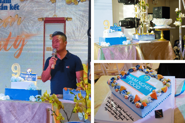 Bữa tiệc hôm nay của nhà Phạm Nghĩa tràn ngập bánh kem và hoa tươi nhân dịp mừng sinh nhật vị lãnh đạo tài ba - Ông Phạm Trọng Nghĩa - Tổng Giám Đốc PHAM NGHIA FOOD