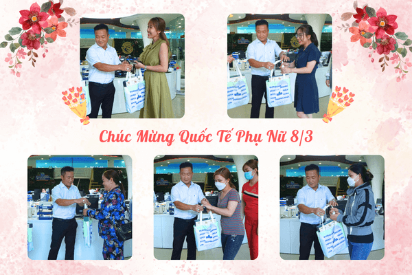 Từng phần quà xinh xắn được chính tay Sếp Phạm Trọng Nghĩa - Tổng Giám Đốc công ty Phạm Nghĩa trao đến tập thể CNV nữ