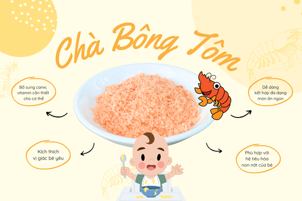 Chà Bông Tôm - Giải pháp "hoàn hảo" khi bé yêu sợ sệt ăn thịt cá, tôm tươi 