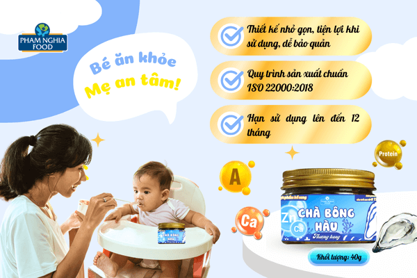 Chà Bông Hàu không chỉ là món ăn hấp dẫn mà còn là nguồn cung cấp protein và các dưỡng chất thiết yếu cho sự phát triển toàn diện của bé