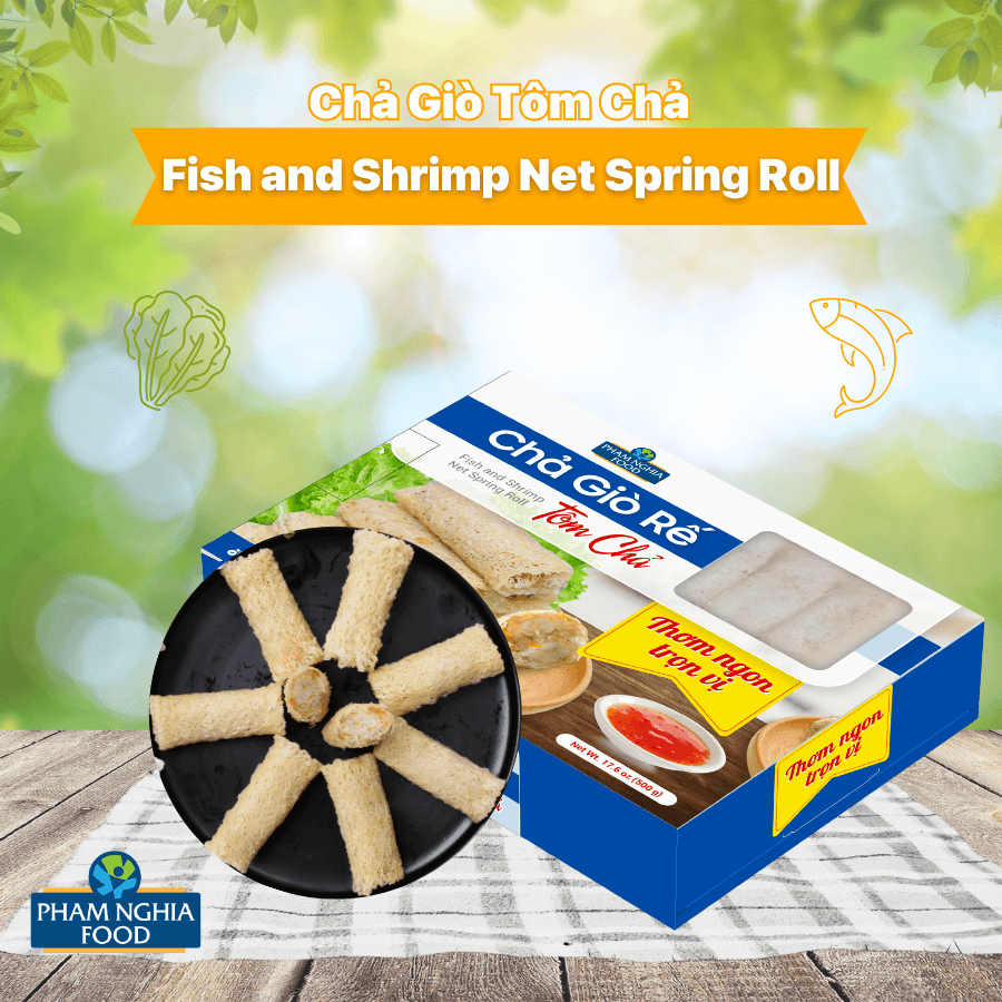 Fish And Shrimp Net Spring Roll