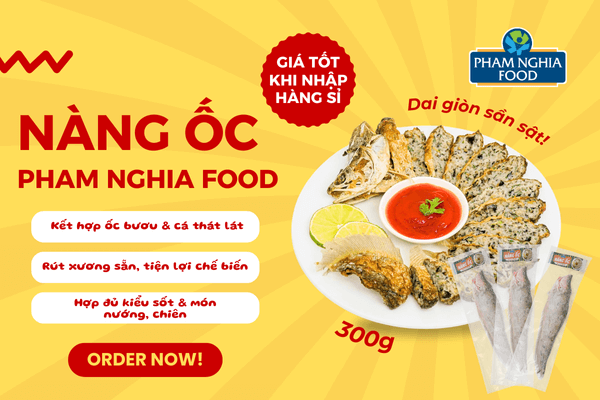 Chiên hoặc nướng trong vô cùng dễ dàng, bạn có ngay món ngon chuẩn vị với Nàng Ốc Phạm Nghĩa