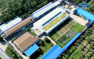Toàn cảnh nhà máy Phạm Nghĩa Food rộng hơn 10.000 m² nhìn từ trên cao