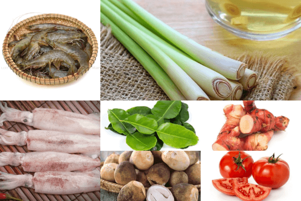 Những nguyên liệu cần chuẩn bị để nấu lẩu Thái tom yum