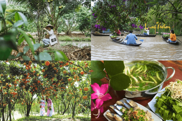 Chèo xuồng tham quan kênh rạch tại khu du lịch Cần Thơ Lung Tràm